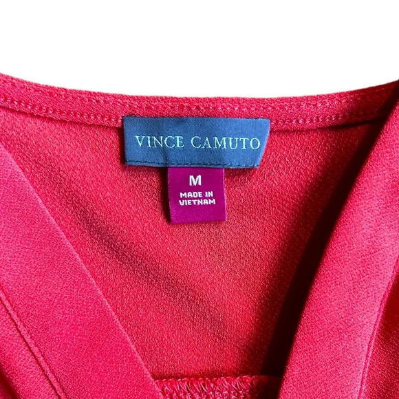 Vince Camuto Sleeveless V-neck Blouse Orange Size Medium Women’s - Picture 4 of 9